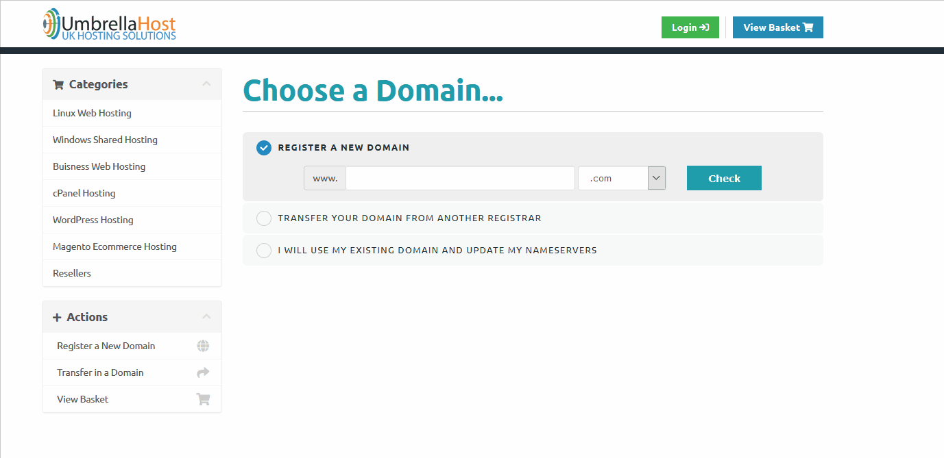 Unlimited Plan existing domain