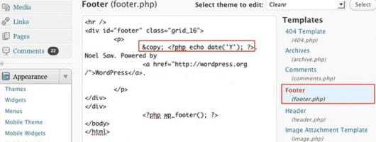 Automatically Update WordPress Copyright Year