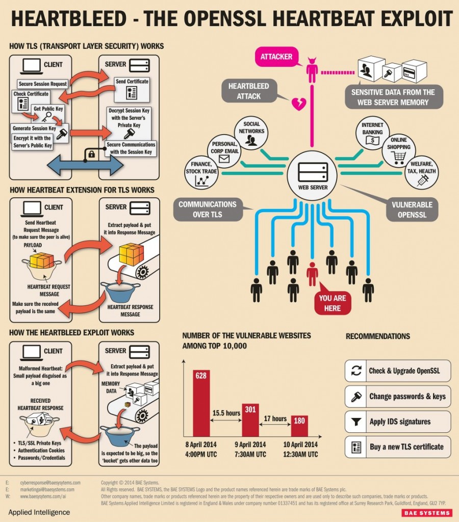 HeartBleed Infographic courtesy of the security watch team @ PCMag