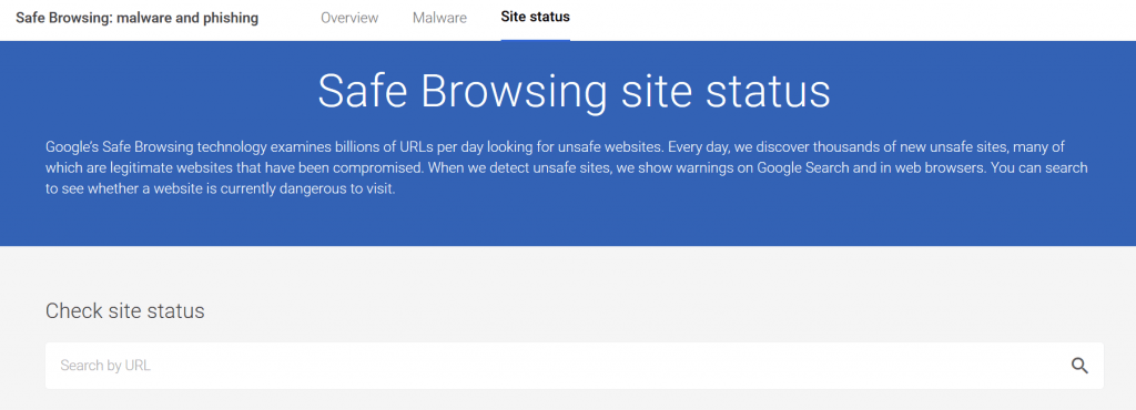 google safe browsing status