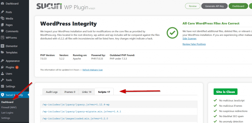 sucuri scan manual review checks